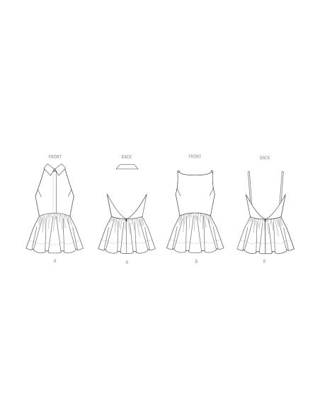 Patron Vogue 2112/U5 (44-52) - Top à basque dos nu ou col halter