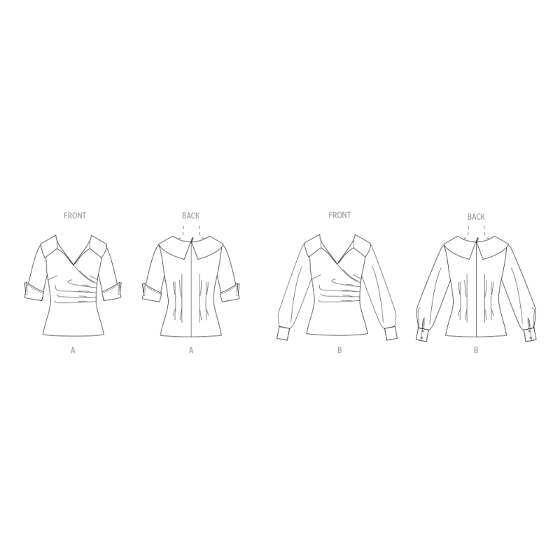 Patron Vogue 2113/B5 (36-44) - Top ajusté encolure V avec manches courtes ou longues