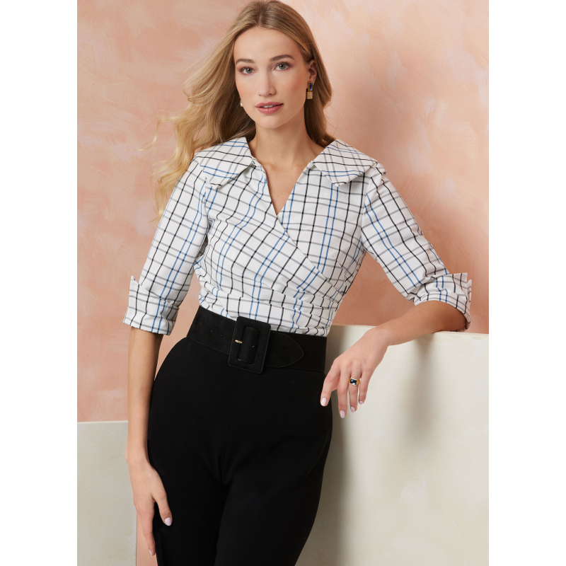 Patron Vogue 2113/B5 (36-44) - Top ajusté encolure V avec manches courtes ou longues