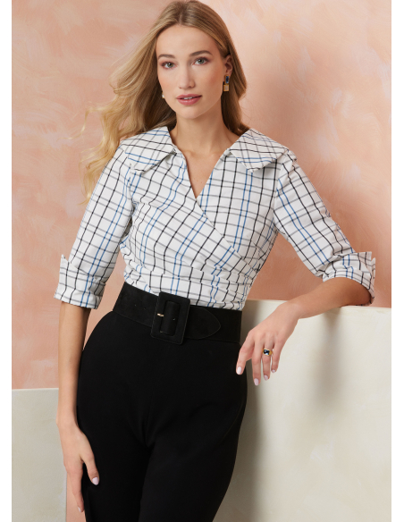 Patron Vogue 2113/B5 (36-44) - Top ajusté encolure V avec manches courtes ou longues