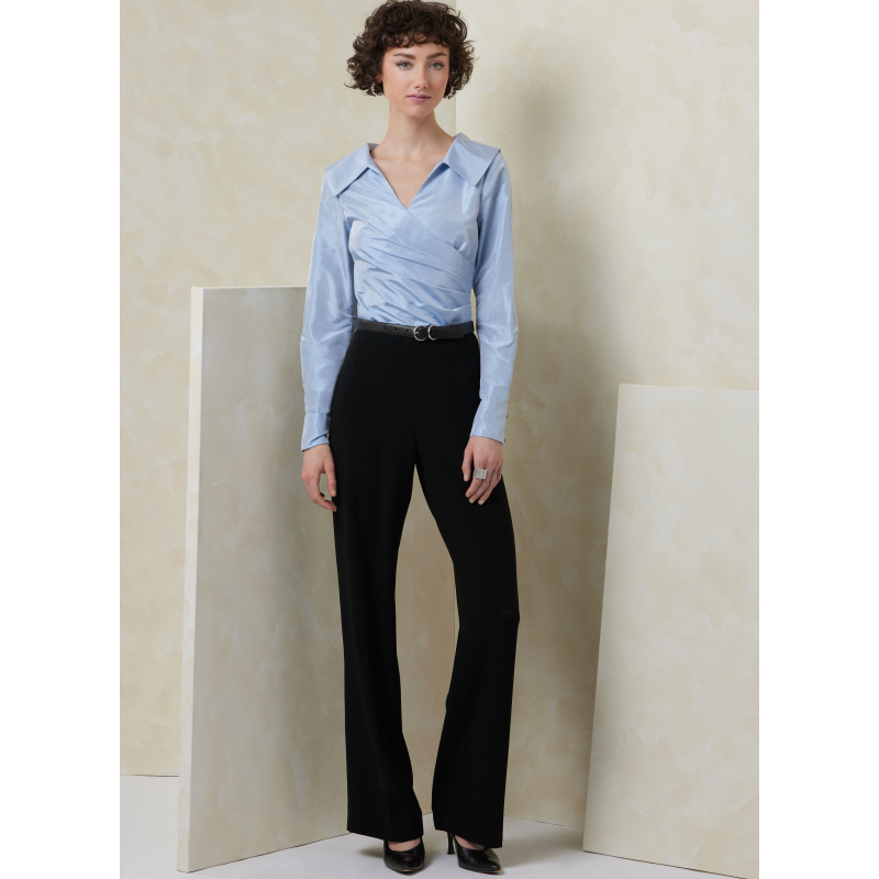 Patron Vogue 2113/Y5 (46-54) - Top ajusté encolure V avec manches courtes ou longues