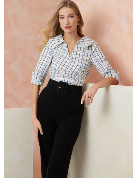 Patron Vogue 2113/Y5 (46-54) - Top ajusté encolure V avec manches courtes ou longues