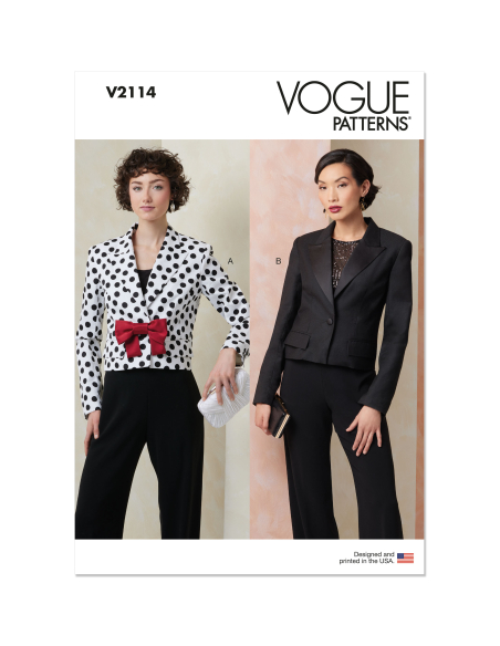 Patron Vogue 2114/B5 (36-44) - Veste courte cintrée avec manches fente