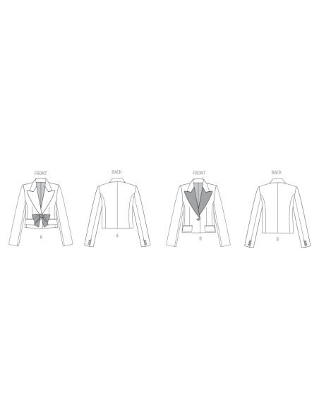 Patron Vogue 2114/Y5 (46-54) - Veste courte cintrée avec manches fente