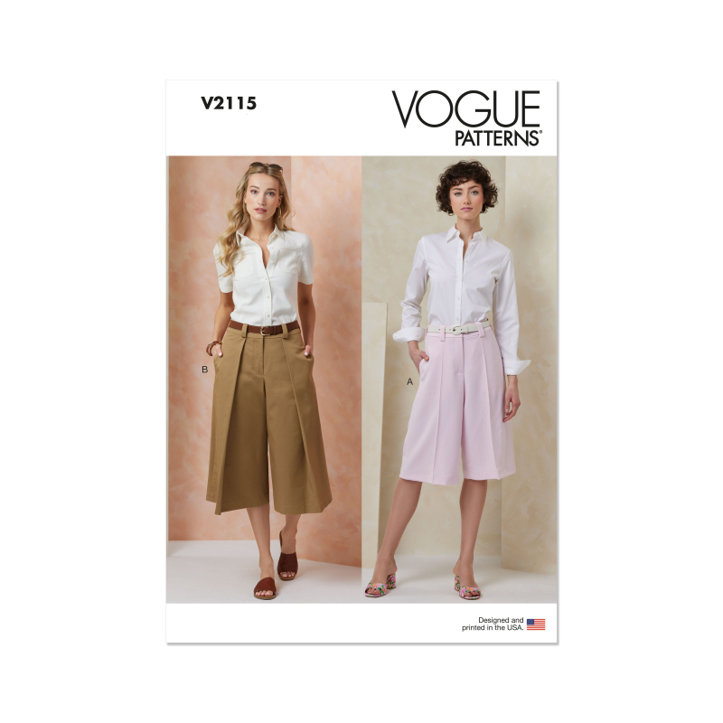 Patron Vogue 2115/Y5 (46-54) - Short large taille haute deux longueurs