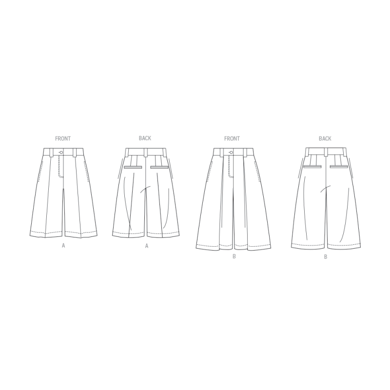 Patron Vogue 2115/Y5 (46-54) - Short large taille haute deux longueurs