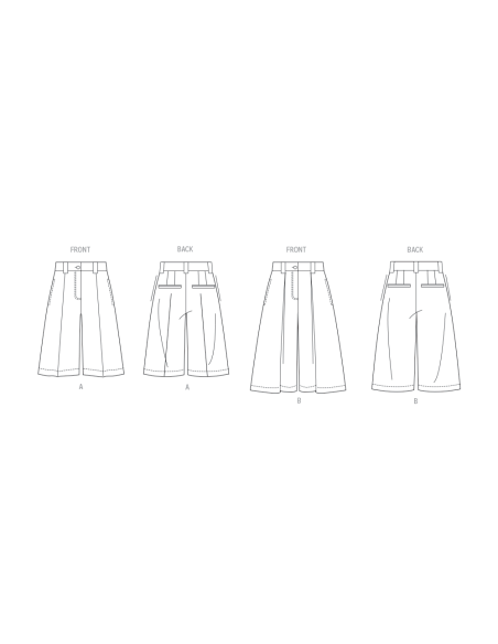Patron Vogue 2115/Y5 (46-54) - Short large taille haute deux longueurs
