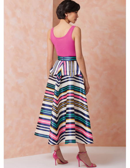 Patron Vogue 2116/H5 (34-42) - Jupe peplum mi‑genou ou midi
