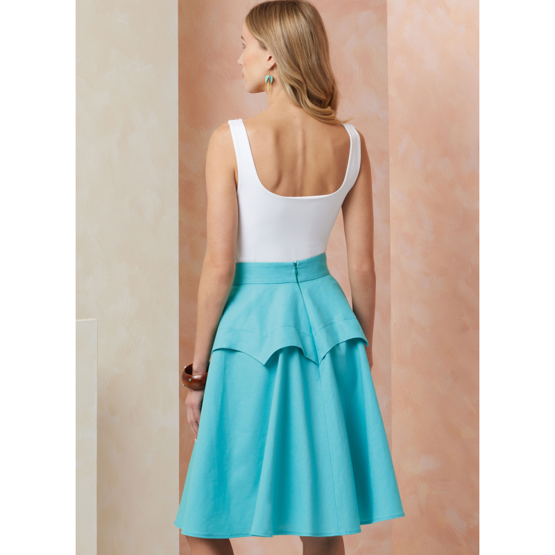 Patron Vogue 2116/H5 (34-42) - Jupe peplum mi‑genou ou midi