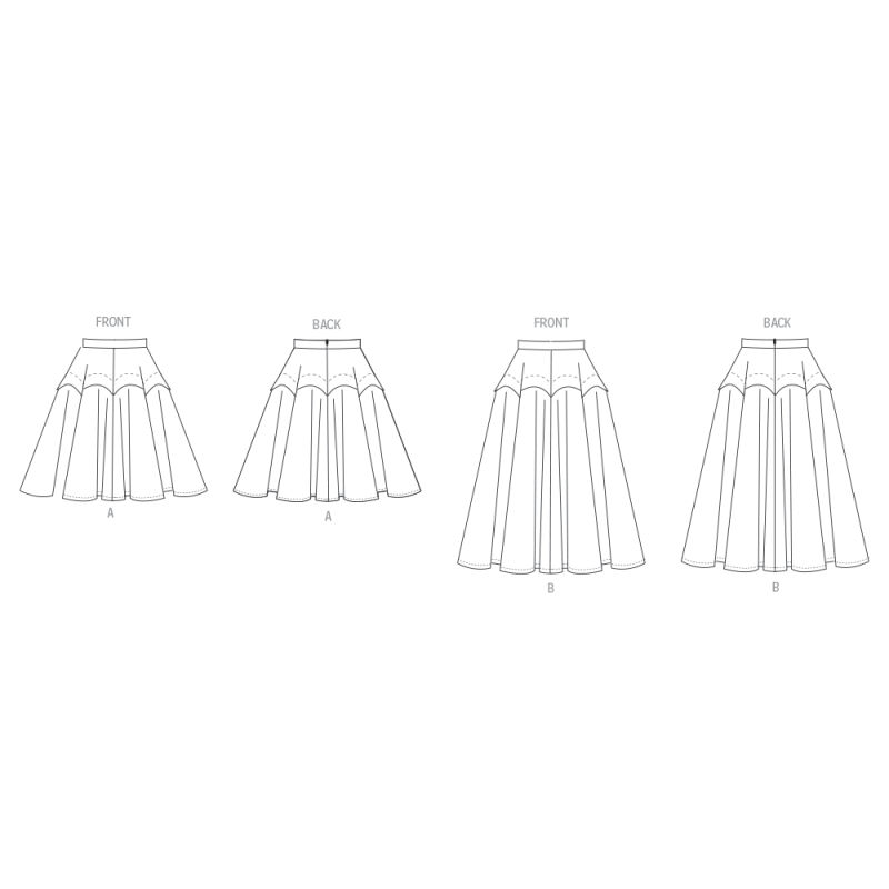 Patron Vogue 2116/H5 (34-42) - Jupe peplum mi‑genou ou midi