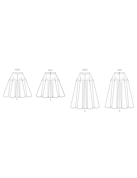 Patron Vogue 2116/H5 (34-42) - Jupe peplum mi‑genou ou midi