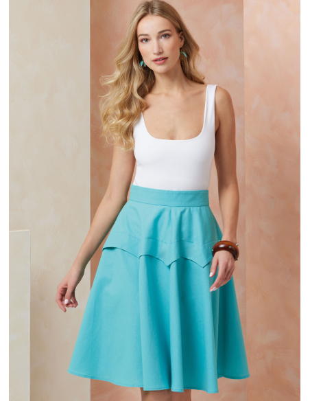 Patron Vogue 2116/H5 (34-42) - Jupe peplum mi‑genou ou midi