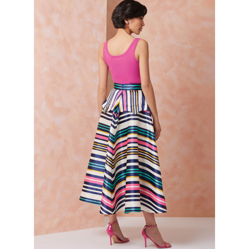 Patron Vogue 2116/U5 (44-52) - Jupe peplum mi‑genou ou midi