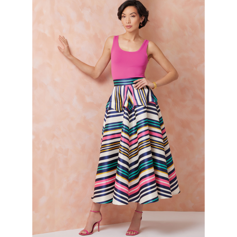 Patron Vogue 2116/U5 (44-52) - Jupe peplum mi‑genou ou midi