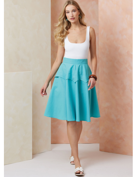 Patron Vogue 2116/U5 (44-52) - Jupe peplum mi‑genou ou midi