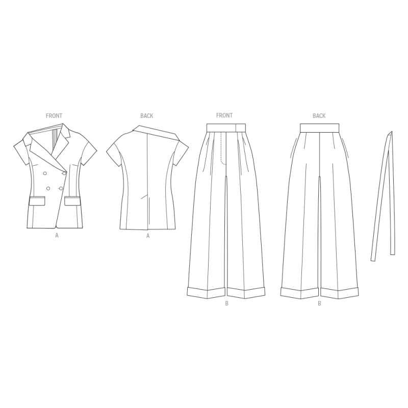 Patron Vogue 2117/B5 (36-44) - Veste asymétrique et pantalon large