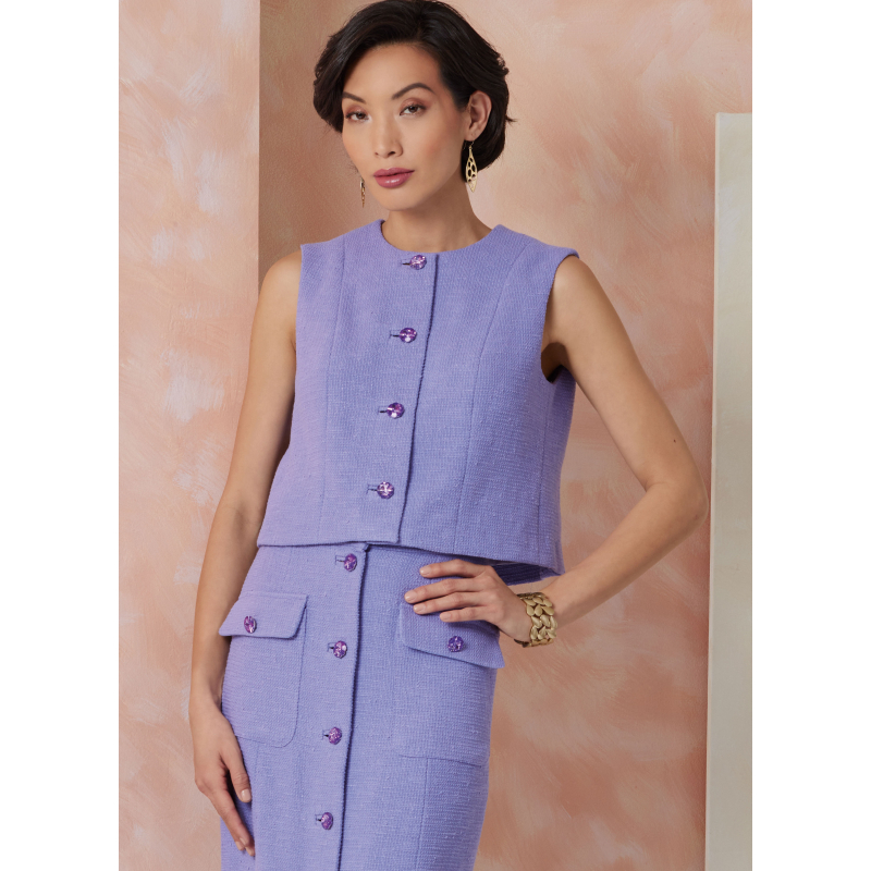 Patron Vogue 2118/H5 (34-42) - Top ajusté doublé et jupe slim à poches