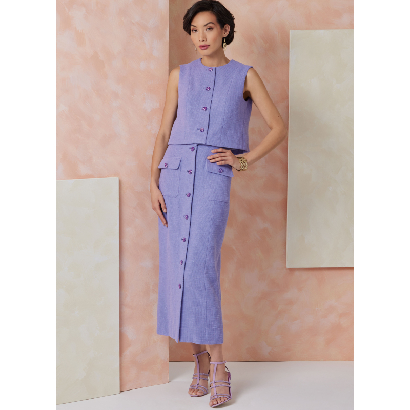 Patron Vogue 2118/H5 (34-42) - Top ajusté doublé et jupe slim à poches