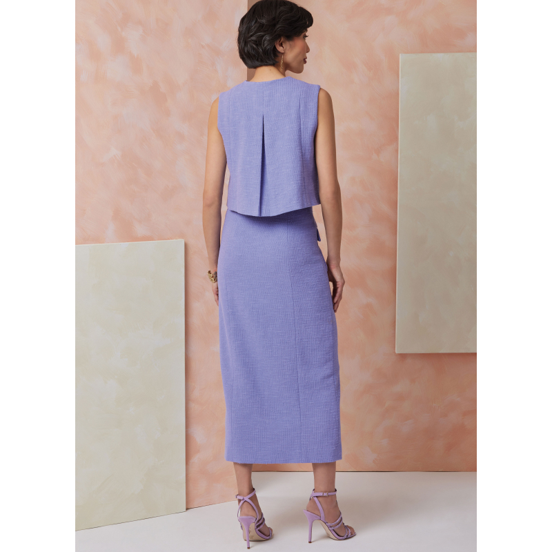 Patron Vogue 2118/H5 (34-42) - Top ajusté doublé et jupe slim à poches