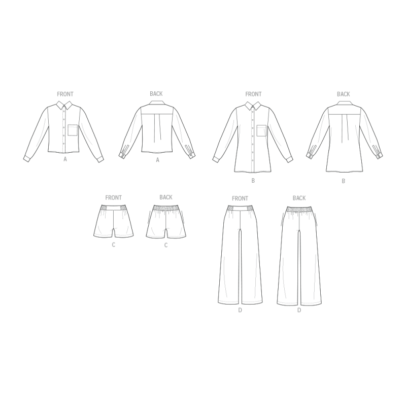 Patron Vogue 2119 (36-52) - Pyjama chemise et bas assortis