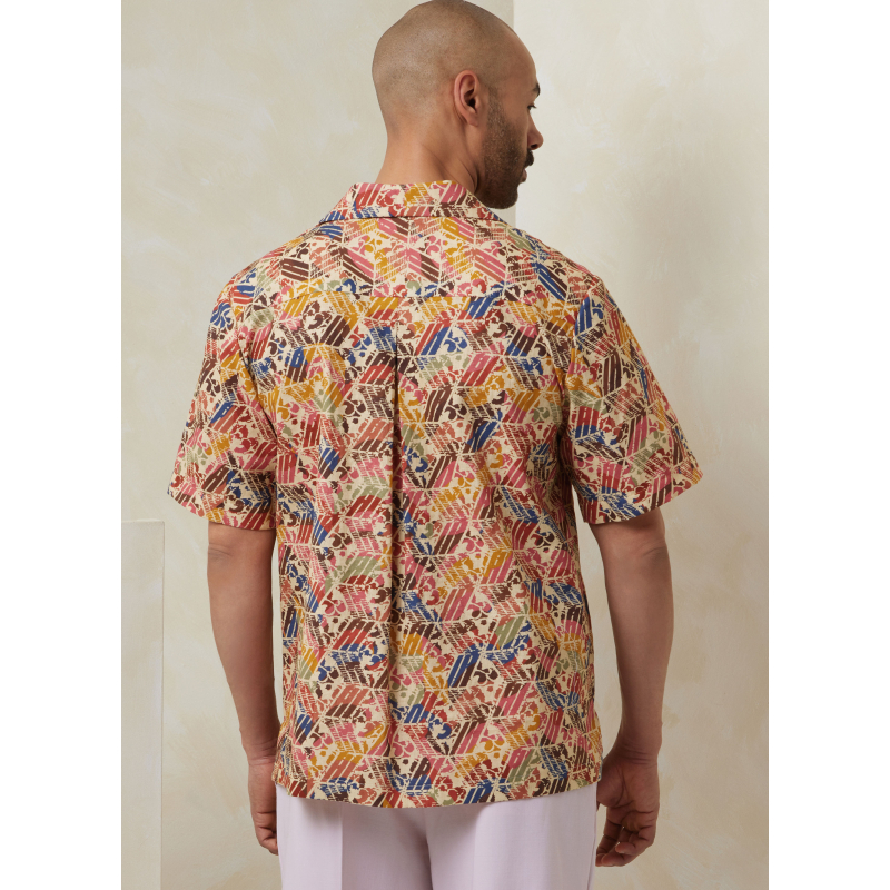 Patron Vogue 2120 AA (46-54) - Ensemble homme chemise ample, short ou pantalon et ceinture