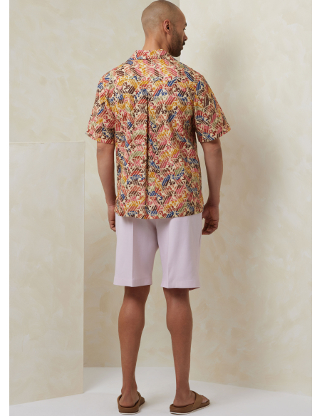 Patron Vogue 2120 AA (46-54) - Ensemble homme chemise ample, short ou pantalon et ceinture