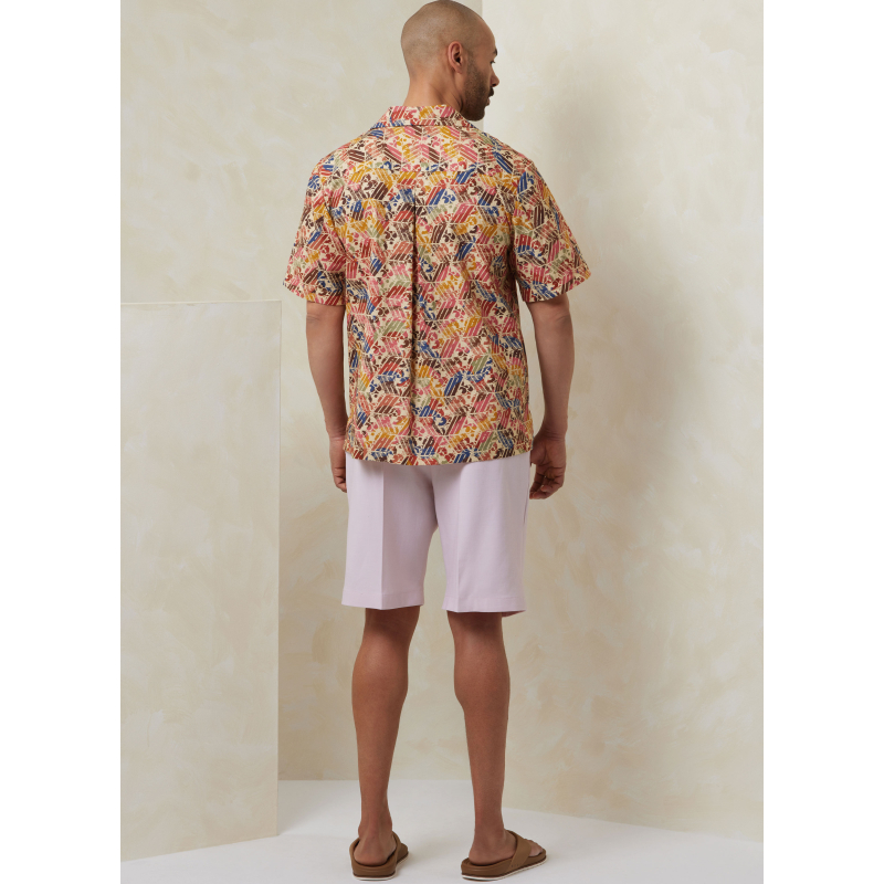 Patron Vogue 2120 BB (56-64) - Ensemble homme chemise ample, short ou pantalon et ceinture