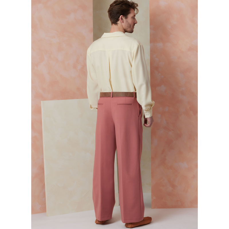 Patron Vogue 2120 BB (56-64) - Ensemble homme chemise ample, short ou pantalon et ceinture