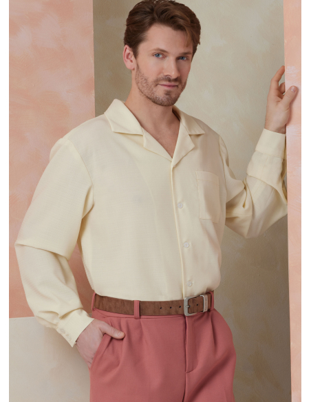 Patron Vogue 2120 BB (56-64) - Ensemble homme chemise ample, short ou pantalon et ceinture