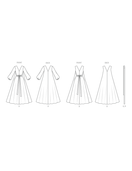 Patron Vogue 2124/BB (36-42) - Robe d’intérieur longue style années 70