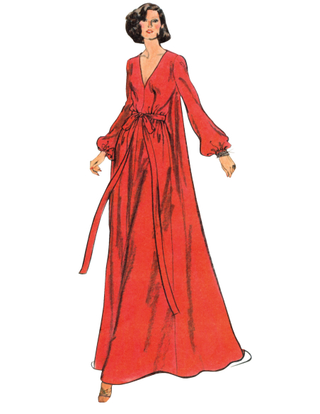 Patron Vogue 2124/BB (36-42) - Robe d’intérieur longue style années 70