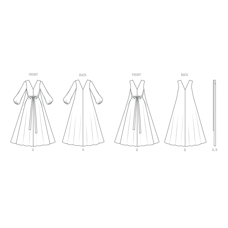 Patron Vogue 2124/EE (42-48) - Robe d’intérieur longue style années 70