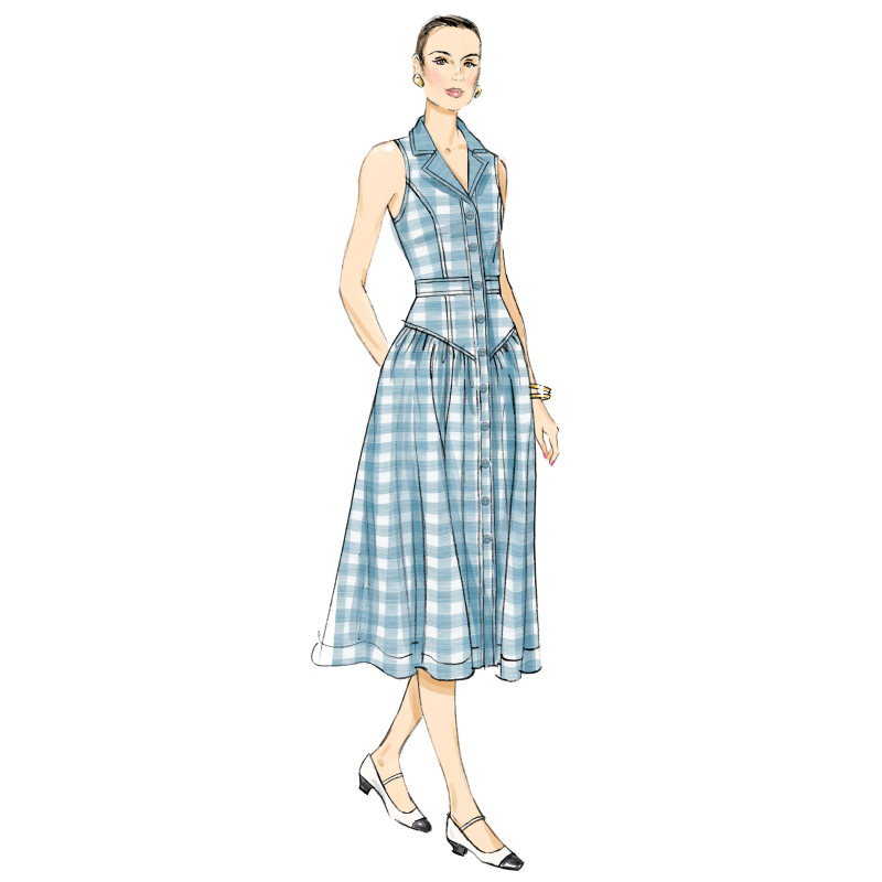 Patron Butterick 7037 K5 (36-44) - Robe midi boutonnée
