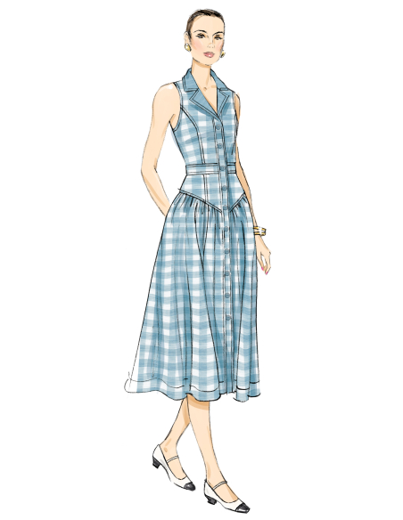Patron Butterick 7037 K5 (36-44) - Robe midi boutonnée
