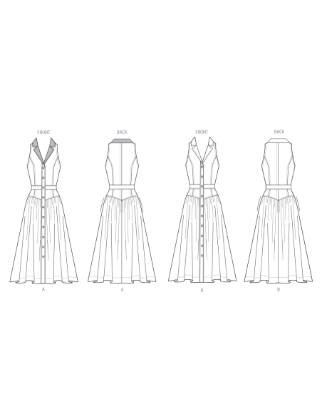 Patron Butterick 7037 K5 (36-44) - Robe midi boutonnée