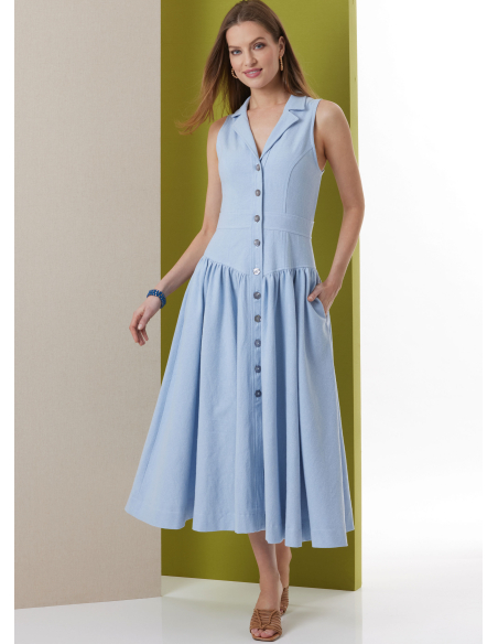 Patron Butterick 7037 K5 (36-44) - Robe midi boutonnée