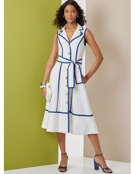 Patron Butterick 7038 U5 (44-52) - Robe midi boutonnée