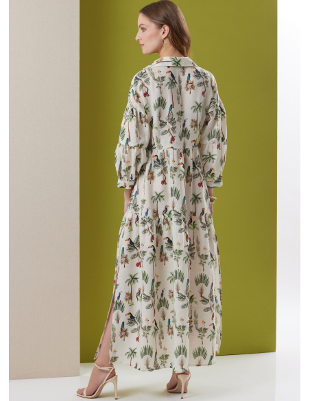 Patron Butterick 7039 D5 (34-40) - Robe à volants étagés