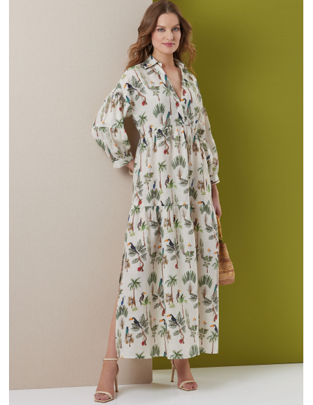 Patron Butterick 7039 R5 (42-50) - Robe à volants étagés