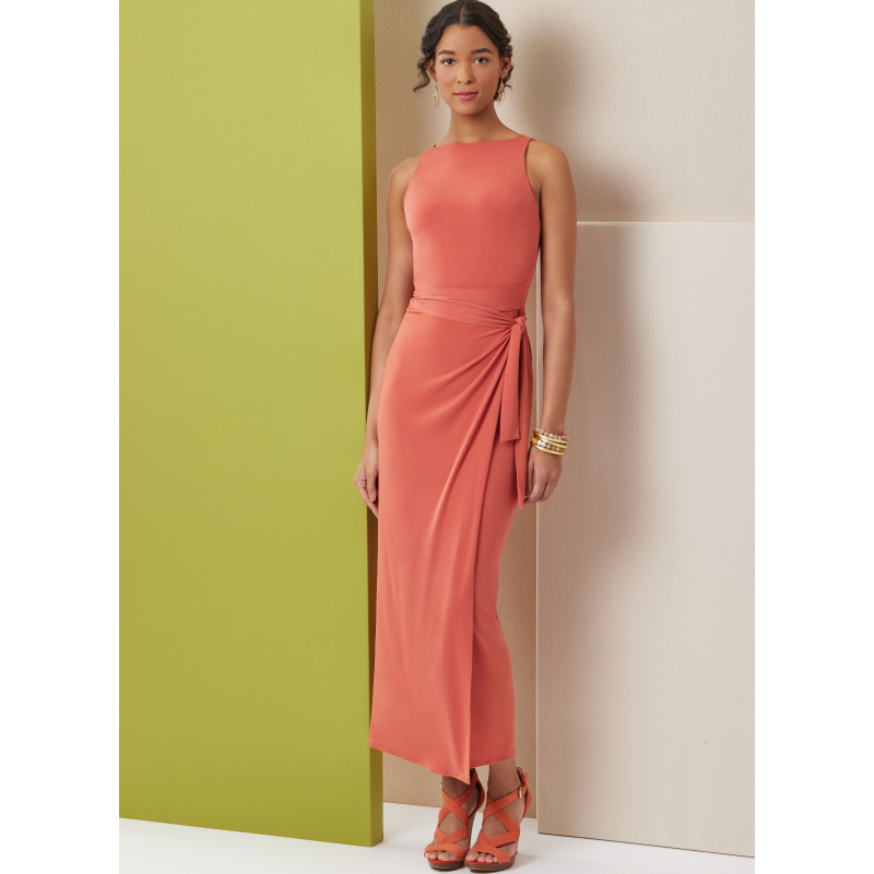 Patron Butterick 7040 Y5 (46-54) - Robe cache-coeur sans manches