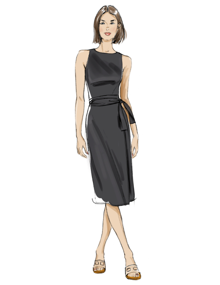 Patron Butterick 7040 Y5 (46-54) - Robe cache-coeur sans manches