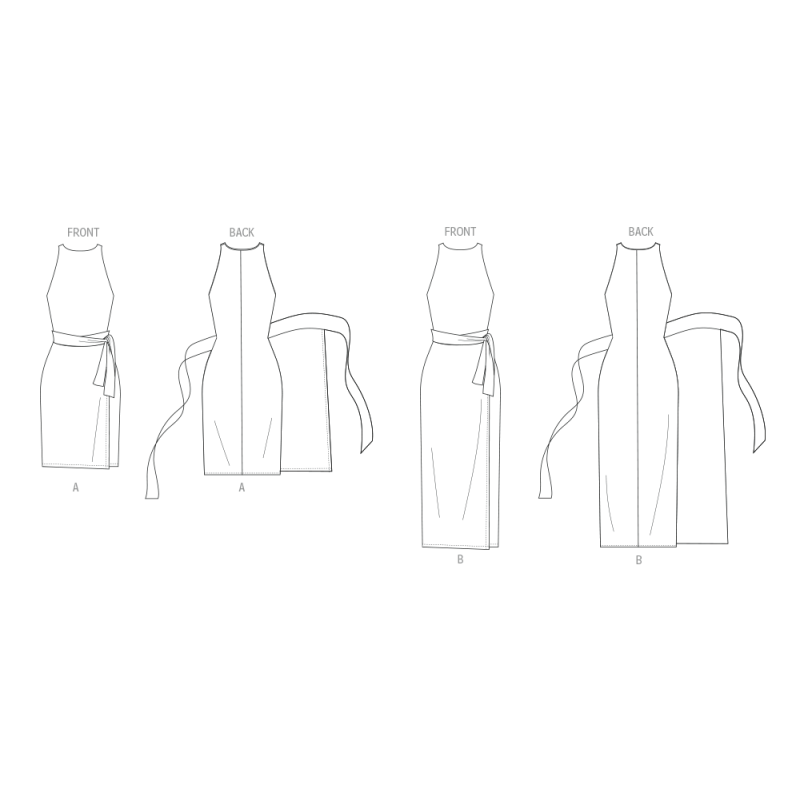 Patron Butterick 7040 Y5 (46-54) - Robe cache-coeur sans manches