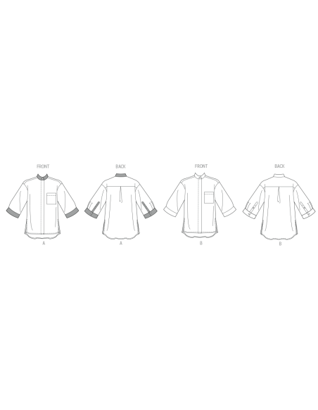 Patron Butterick 7041 AA (38-46) - Chemisier ample feminine
