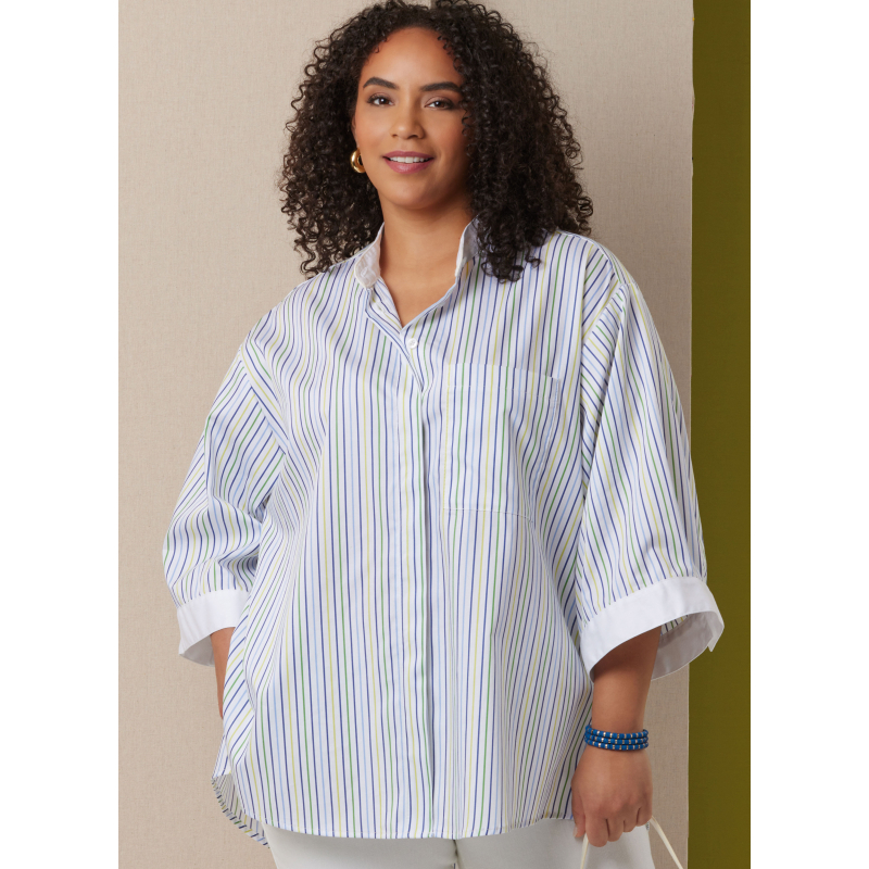 Patron Butterick 7041 AA (38-46) - Chemisier ample feminine