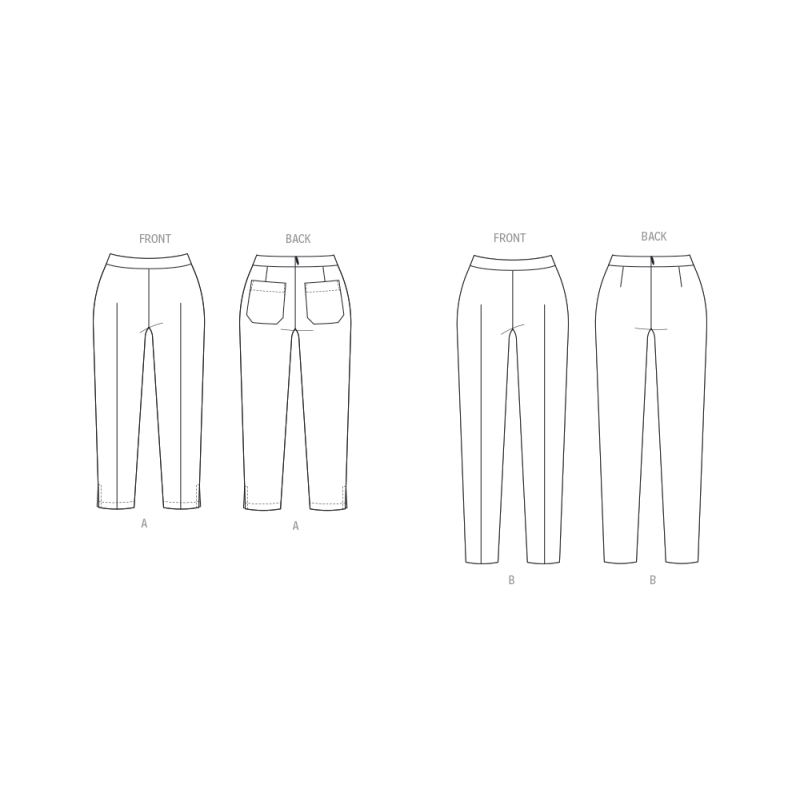 Patron Butterick 7042 Y5 (46-54) - Pantalon ajusté femme