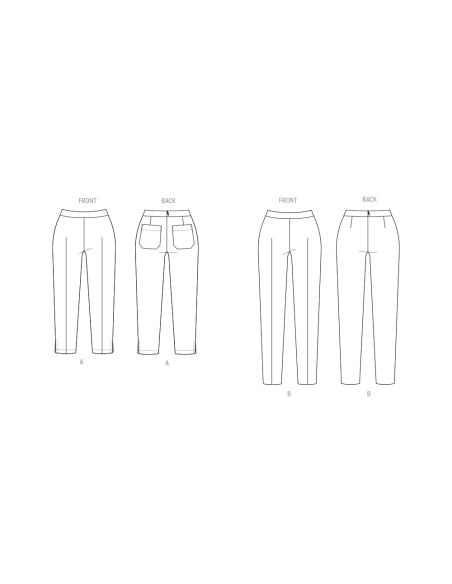 Patron Butterick 7042 Y5 (46-54) - Pantalon ajusté femme