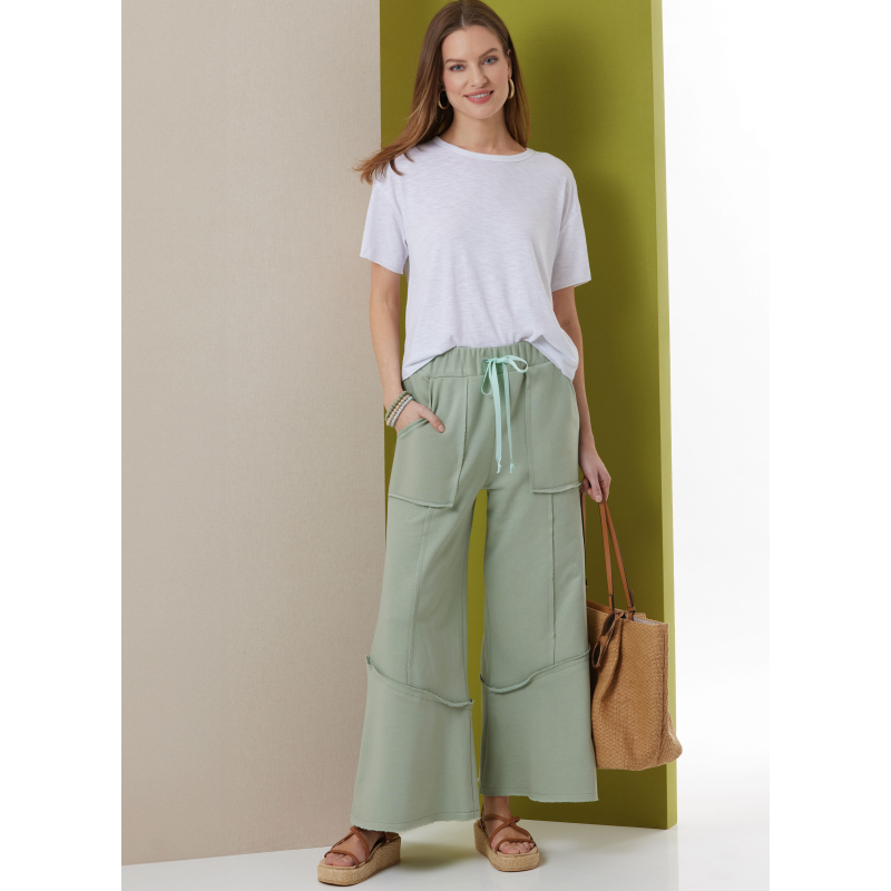 Patron Butterick  7043 (34-52) - Pantalon pull‑on décontracté