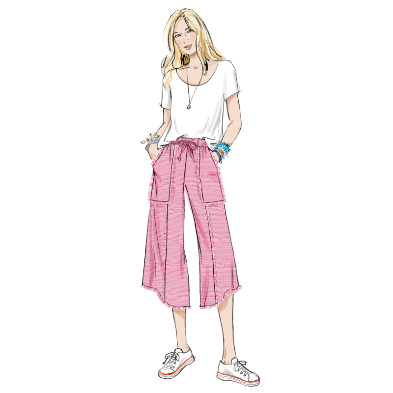 Patron Butterick  7043 (34-52) - Pantalon pull‑on décontracté