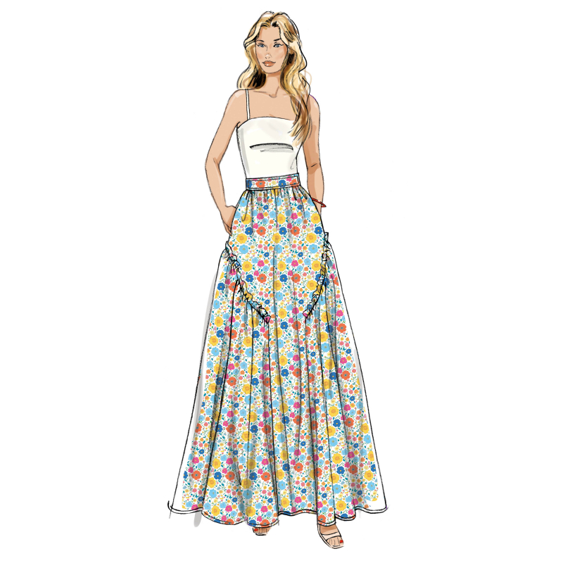Patron Butterick 7044 K5 (36-44) - Jupe évasée deux longueurs