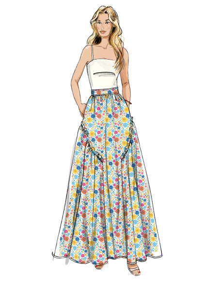 Patron Butterick 7044 K5 (36-44) - Jupe évasée deux longueurs